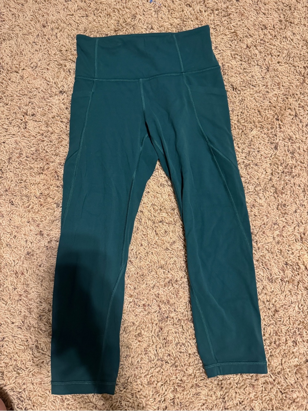 Athleta Deep Teal High-Waist Capri Leggings